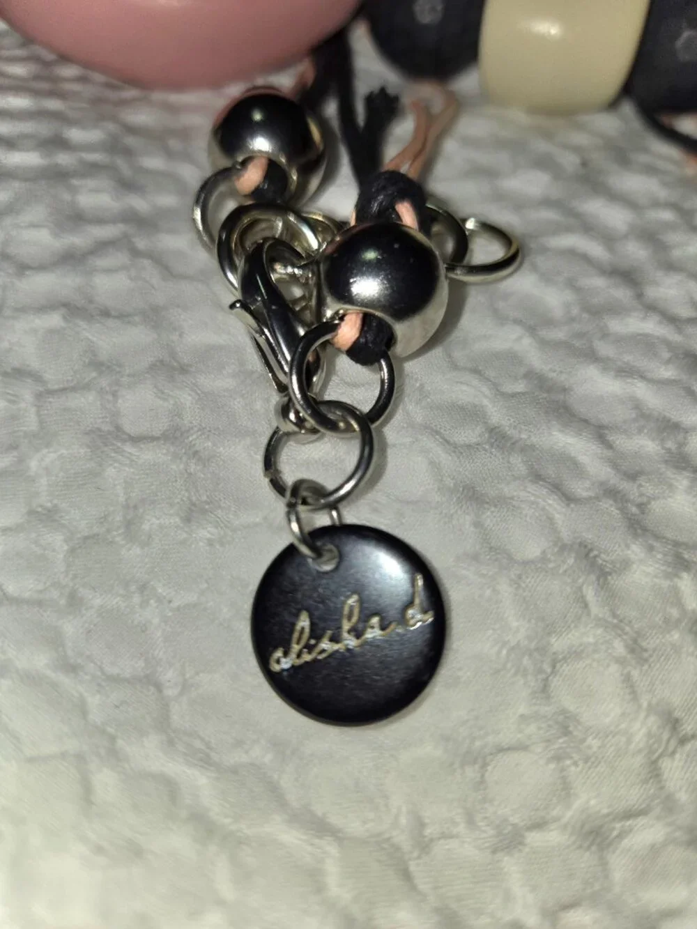 Cliché Italy Statement Beaded Necklace Pink Black Resin Modern Artisan